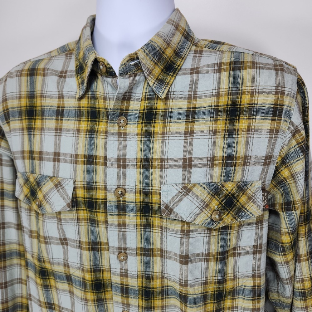 ROYAL ROBBINS Mens M Plaid Flannel Long‎ Sleeve Cotton Hiking Outdoors